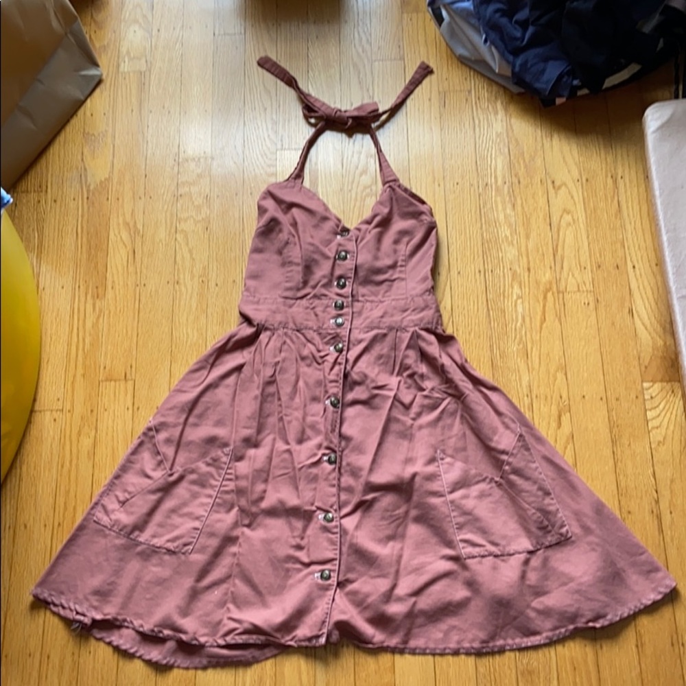 Halter button down sundress
